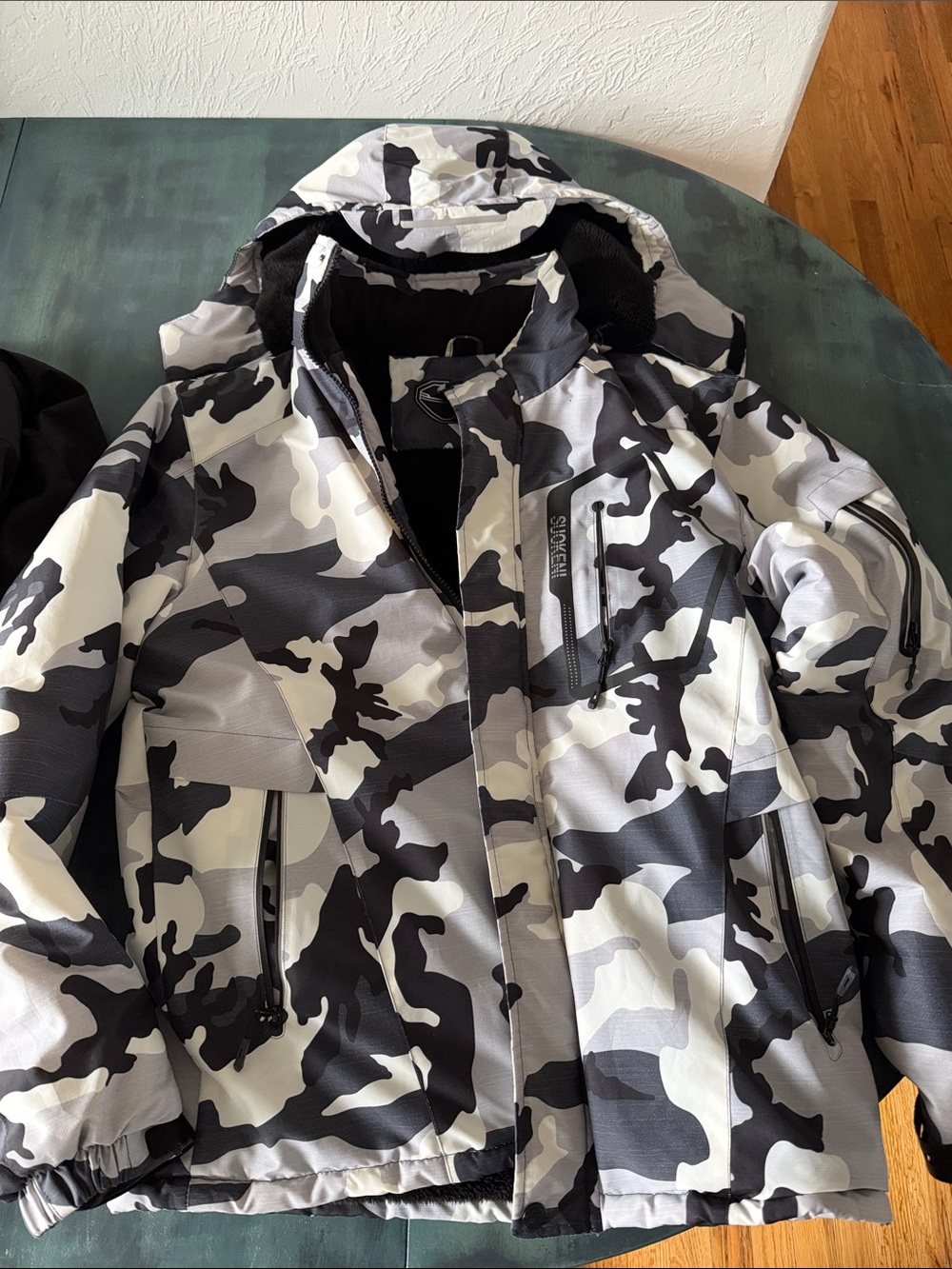 Waterproof Ski Jacket Fleece Lined Snowboard Coat Urban Arctic Camo
